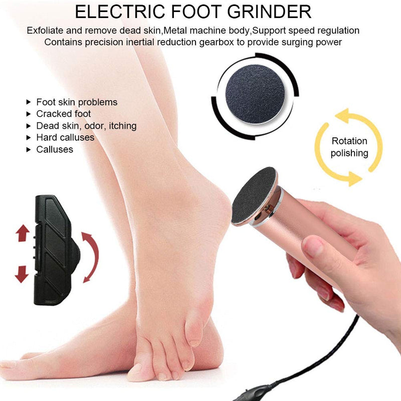 Electric Foot File, Exfoliate Callus Remover, Electric Foot Callus Remover, Foot Pedicure Tool Foot Grinding Machine for Cracked Dry Skin(US) US - BeesActive Australia