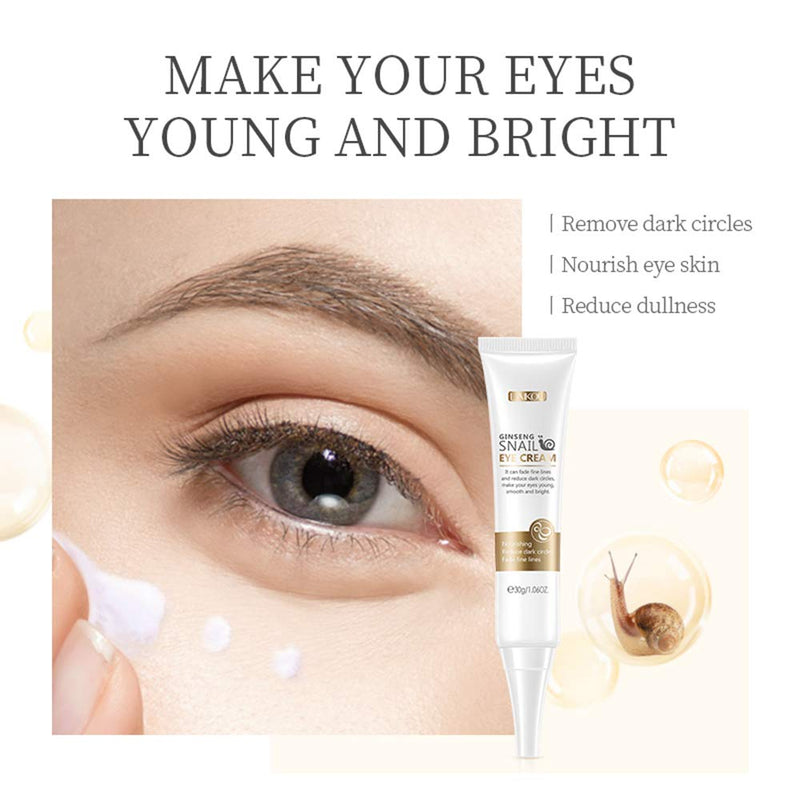 Snail Eye Cream Nourishing Reduce Dark Circles Essence Fade Lines Anti-Puffiness Anti-Aging Moisturizing - BeesActive Australia