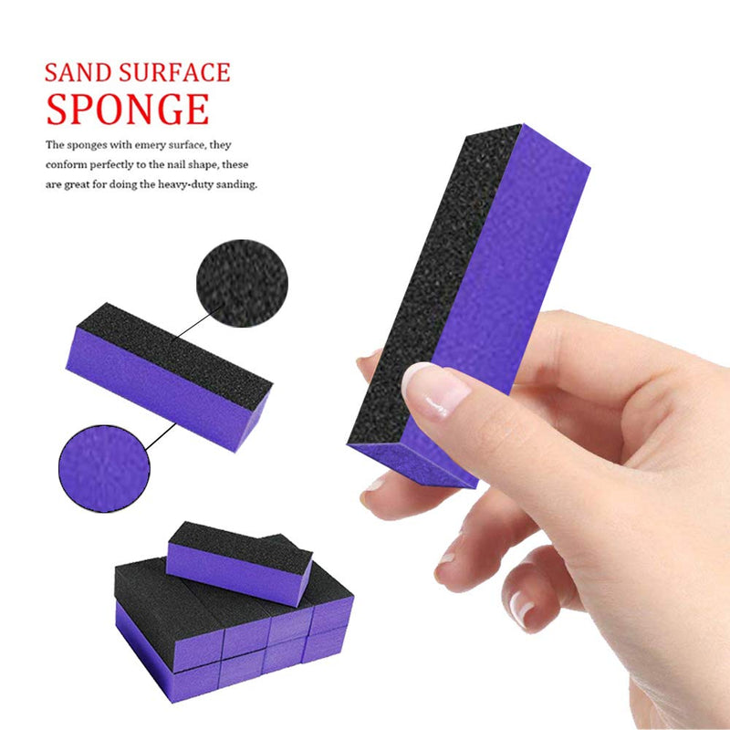 10 PCS Sanding Buffing Nail Polisher 4 Way Polish Buffer Buffing Block Nail Files Art Pedicure Manicure File (Black Purple) Glam by Sonia - BeesActive Australia