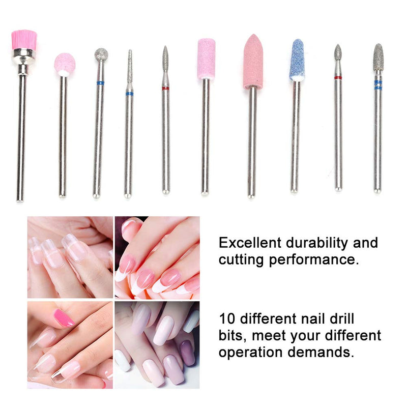 【𝐂𝐡𝐫𝐢𝐬𝐭𝐦𝐚𝐬 𝐆𝐢𝐟𝐭】 Nail Drill Bits Set, Environmentally Friendly And Harmless Pedicure Bits, Durable Excellent Durability for Home Manicure Store Salon Shop Beauty Salon(White 10-piece set) White 10-piece set - BeesActive Australia