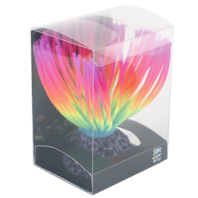 Uniclife Aquarium Imitative Rainbow Sea Urchin Ball Artificial Silicone Ornament with Glowing Effect for Fish Tank Landscape Decoration Rainbow/Green/Blue - BeesActive Australia