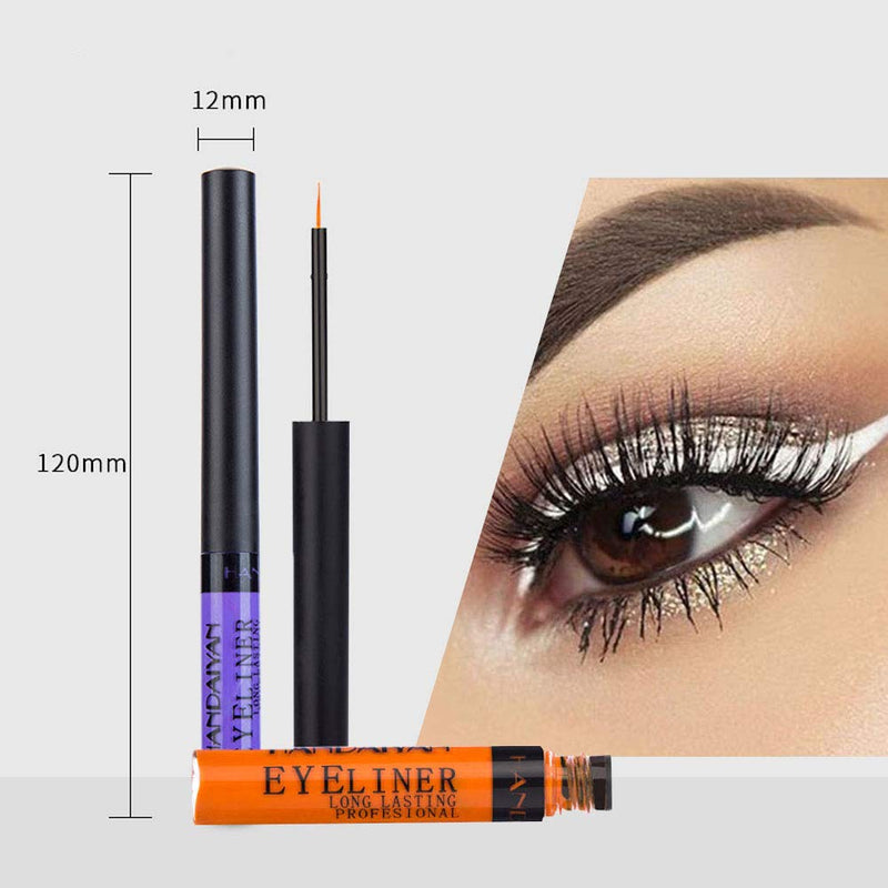 Matte Liquid Eyeliner, MKYUHP High Pigmented Glitter Colorful Lasting Waterproof Eye Liner Pen Set,12 Colors Eyeliner Easy to Wear 12Pcs Eyeliner Set - BeesActive Australia