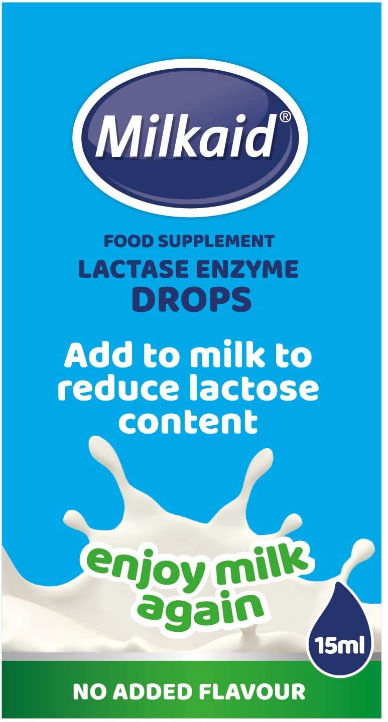 2 Pack - Milkaid Lactase Enzyme Drops for Lactose Intolerance Relief | Fast Acting Dairy Digestive Supplement | Gluten Free & Vegetarian |15ml - BeesActive Australia