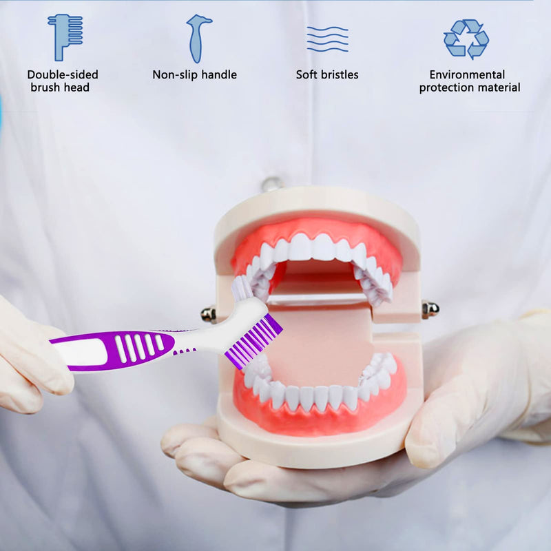 Hioph Denture Bath Box, Denture Brush Cleaner Cup with Rinsing Basket, Denture Retainer Mouth Guard Care Kit, Denture Bath Container Toothbrush Case for Travel Soaking and Cleaning Pink - BeesActive Australia