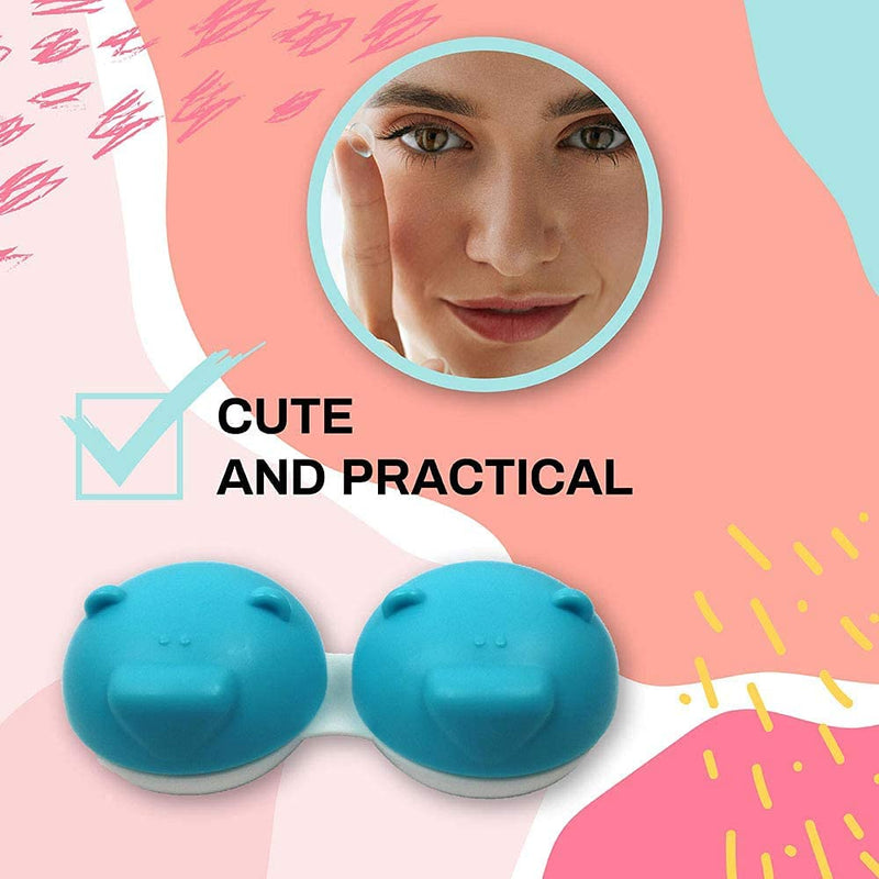 SPORTS WORLD VISION 3 x Bear Range Fun Cute Animal Pink Contact Lens Cases, Lightweight, Portable and Distinctive Design, Cute and Fun Travel Contact Lens Storage/Soaking Case Free PP - BeesActive Australia