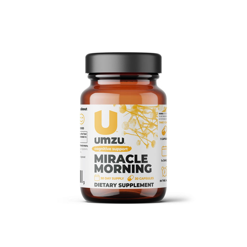 UMZU Miracle Morning - Natural Energy Supplement - Support Focus, Productivity & Cognitive Performance, Caffeine & Teacrine, Boost Energy, Mood, & Cognitive Performance - (30 Day Supply 30 Capsules) - BeesActive Australia
