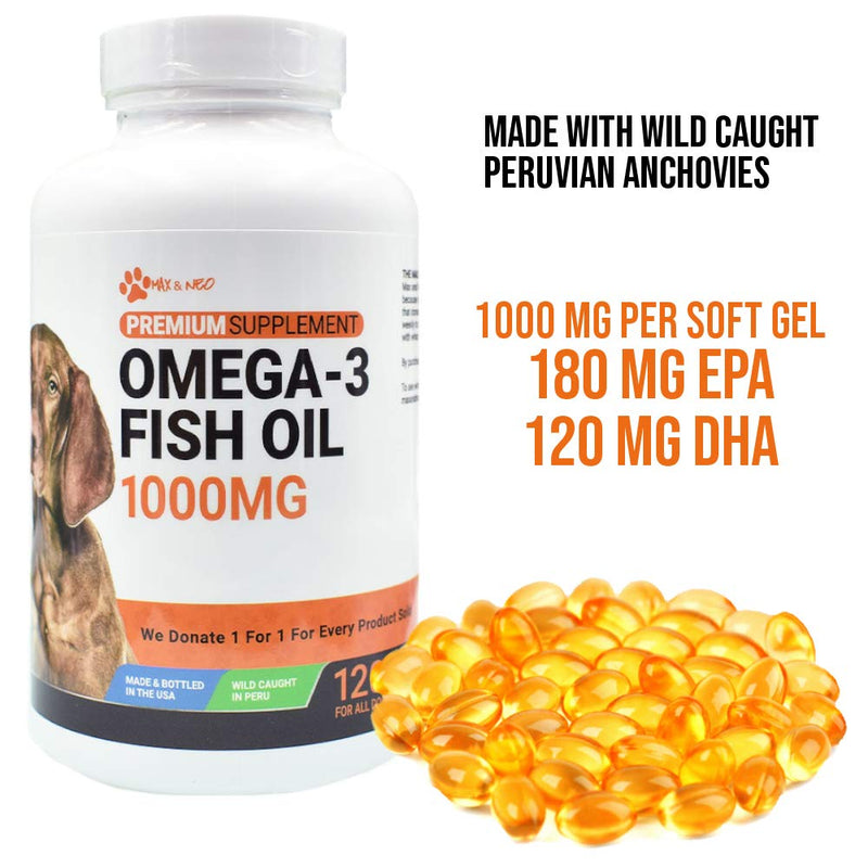 Max and Neo Omega 3 Fish Oil for Dogs 1000mg - We Donate One for One to Dog Rescues for Every Product Sold - BeesActive Australia