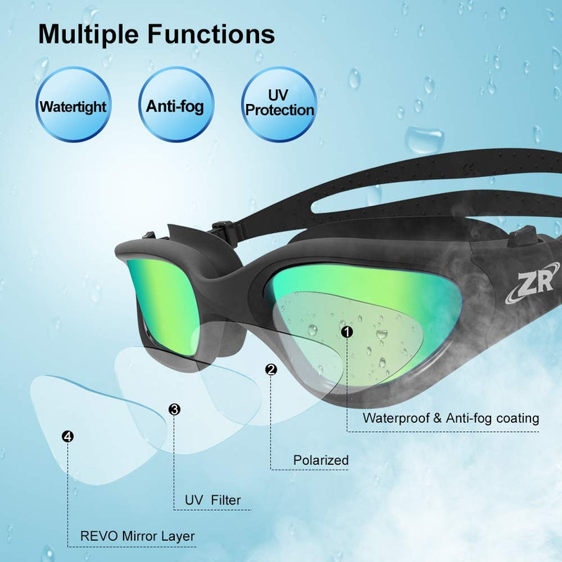 ZIONOR G1 Polarized Swim Goggles with C3 Swim Cap for Short hair - BeesActive Australia