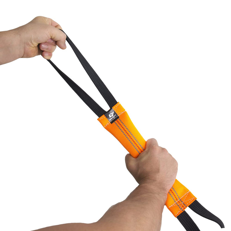 Bungee Dog Bite Tug Toy with 2 Strong Handles - Made of Durable & Tear-Resistant Fire Hose - Perfect for Tug of War, Fetch & Puppy K9 Training - Ideal Pull Toy for Medium to Large Dogs Orange - BeesActive Australia