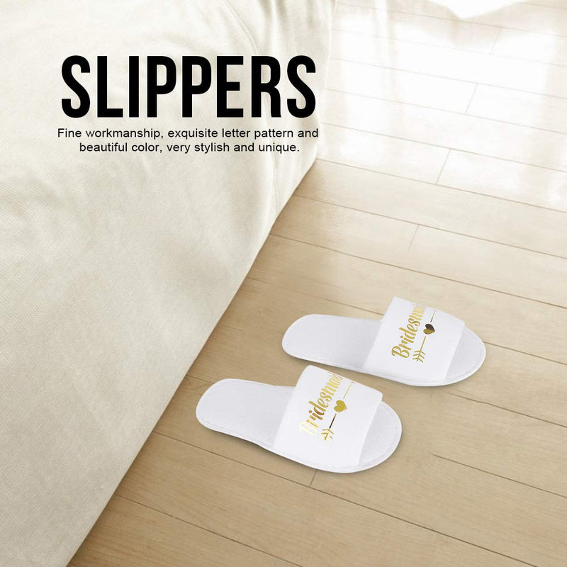 wosume 【𝐌𝐚𝐫𝐫𝒚 𝐂𝐡𝐫𝐢𝐬𝐭𝐦𝐚𝐬 𝐋𝐨𝒘𝐞𝐬𝐭 𝐏𝐫𝐢𝐜𝐞】 Slippers Disposable, 5 Pair Letters Print Disposable Slippers for Hotel Wedding Party Shooting Props(Bridesmaid) Bridesmaid - BeesActive Australia