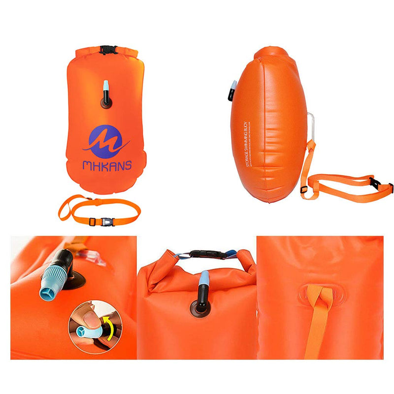 YMLHOME Swim Buoy 20L Swimming Safety Buoy Float Dry Bag with Adjustable Waist Belt and Waterproof Cell Phone Bag for Open Water Swimmers and Safer Swim Training (Green) - BeesActive Australia