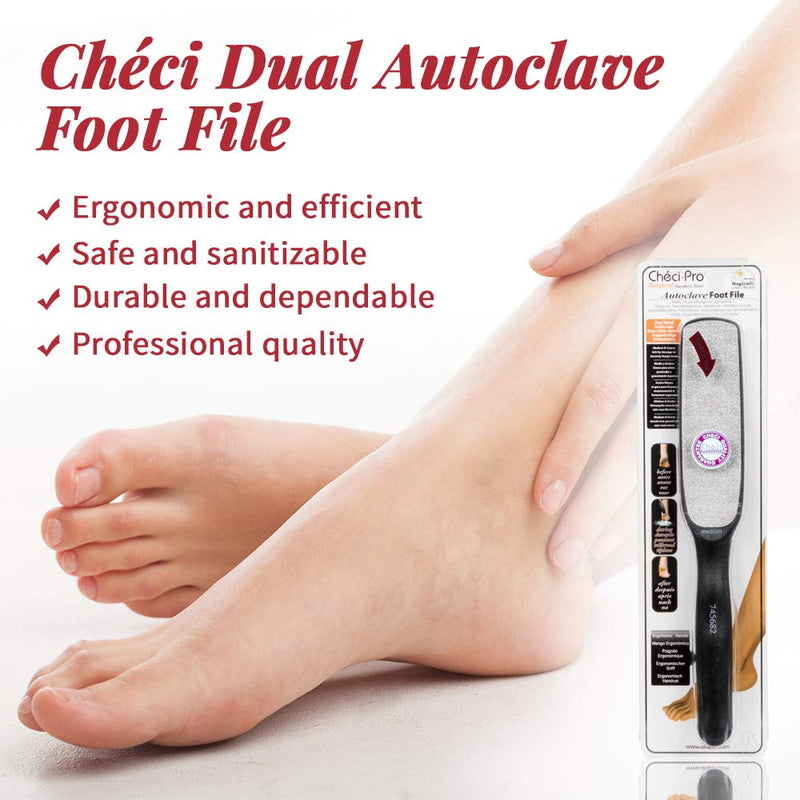 Checi Autoclave Sanitize and Sterilize Dual Coarse and Medium Foot File Carded - BeesActive Australia