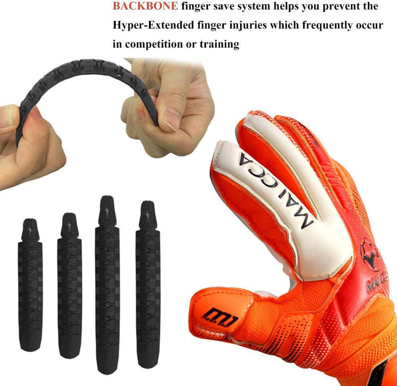 Wrzbest Youth Kids Goalkeeper Gloves Professional Goalie Gloves,Soccer Football Goalkeeper Gloves with Strong Grip and Finger Spines Protection for The Toughest Saves and Prevent Injuries Orange 5 - BeesActive Australia