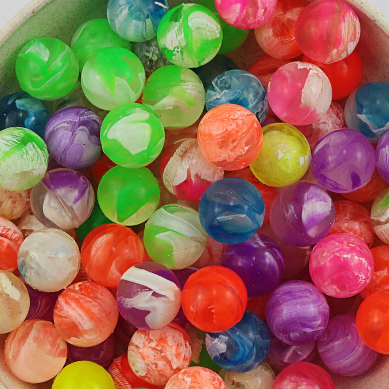 [AUSTRALIA] - Agreatca 100 pcs Cloud 19 mm Bouncing Balls，Mini Neon Swirl Bouncing Balls，Neon Bouncing Balls Bulk Kit for Kids, Rubber Swirl Bouncing Balls 