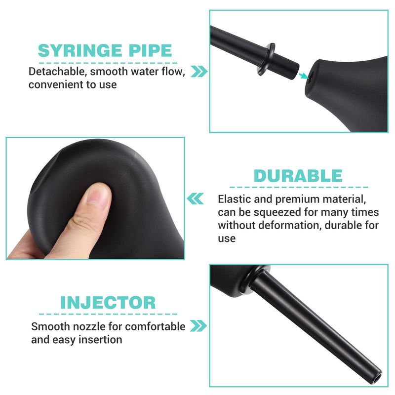 Healifty Clean Douche Safe Douche Medical Clean Enema Bulbs Washing Cleaning Kit for Men and Women (Black 160ml) - BeesActive Australia
