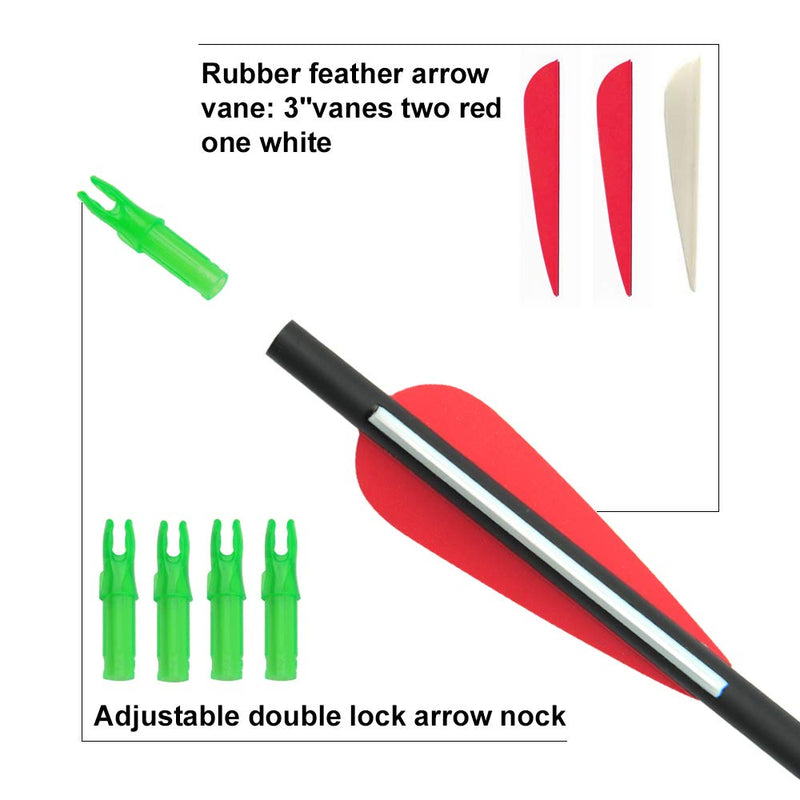 ANTSIR 30 Inch Carbon Arrows Practice Targeting Arrows with Removable Tips for Compound and Recurve Bow(Pack of 12) A-Red White - BeesActive Australia