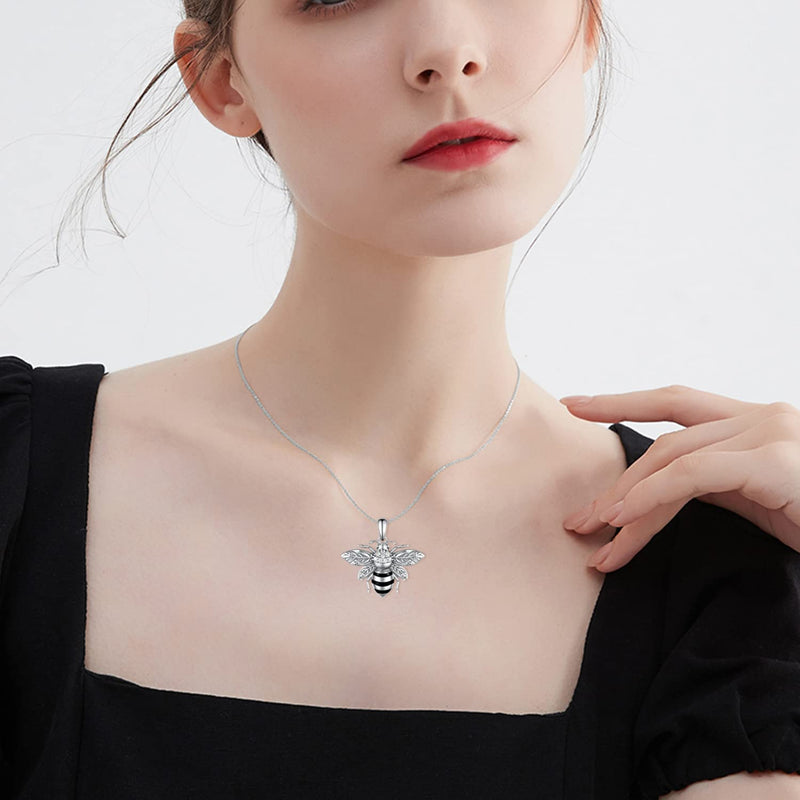 Peireara Bee/Dragonfly Necklaces for Women 925 Sterling Silver Animal Pendant Necklace Vitage Animal Jewelry for Women Girls Bee Necklace - BeesActive Australia