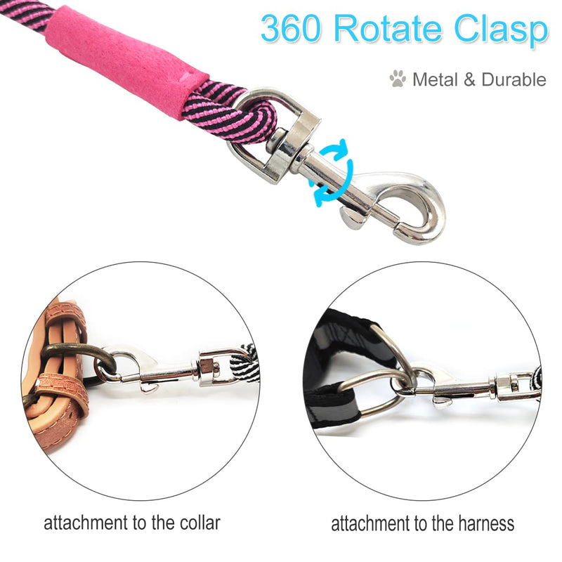 Boswany Small Dog Leash 7FT, Lightweight Nylon Rope Leash for Puppy Pets, Cats, Small Animals Medium Dogs Walking 7 FT Pink - BeesActive Australia