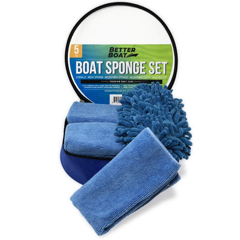 [AUSTRALIA] - Boat Cleaner Microfiber Sponge Bucket and Microfiber Wash Cloths | Interior Exterior Seats and Fiberglass Hull Cleaning Kit Washing Sponges 