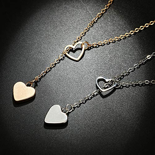 Edary Boho Heart Pendant Necklace Gold Y-necklace Fashion Jewelry for Women and Girls (Gold) - BeesActive Australia