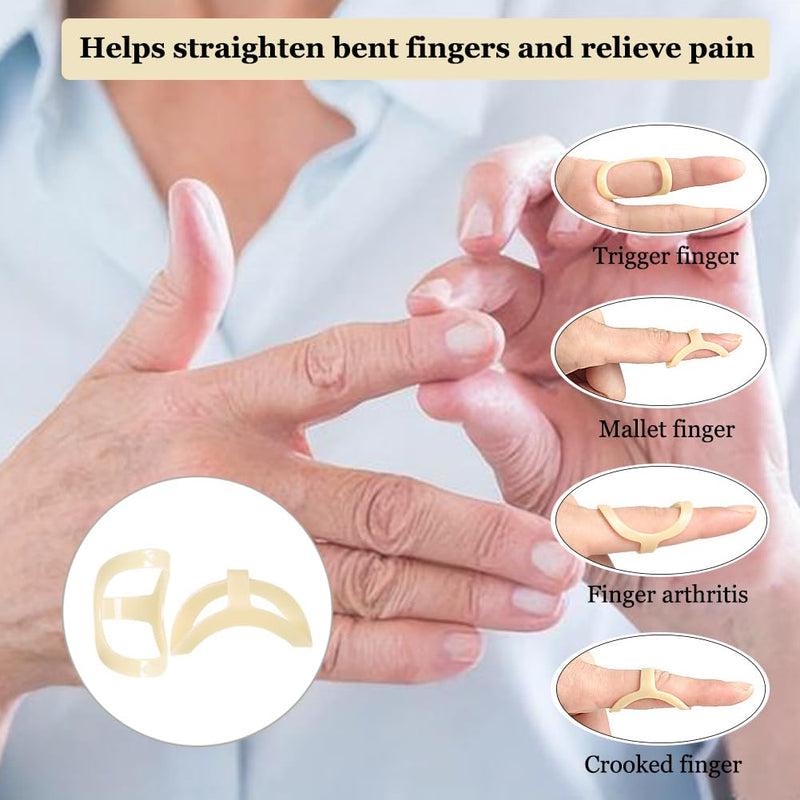 Oval Finger Splints & Trigger Finger Splints Kit (8Pcs), Finger Brace Support for Mallet Finger, Straightening, Arthritis, Finger Straightener for Thumb/Middle/Ring/Index/Pinky (Size 6,7,8,9,10,11) - BeesActive Australia