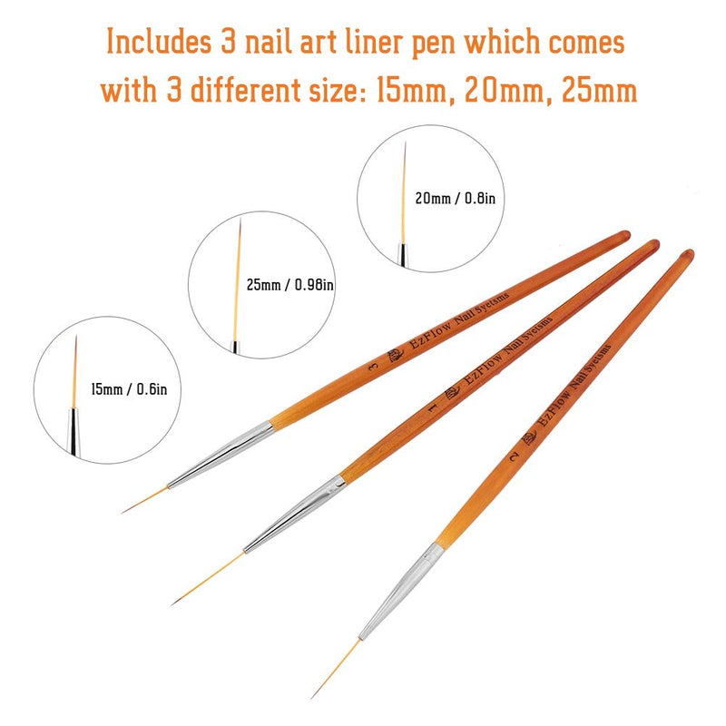 Fine Details Nail Art Liner Brush, Practical Portable Drawing Flowers Nail Art Liner, for Professional Personal - BeesActive Australia