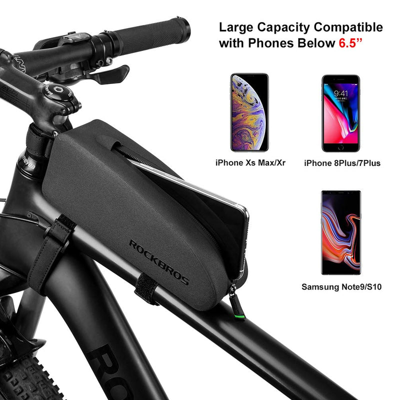 ROCKBROS Bike Top Tube Bag Bicycle Front Frame Bag Waterproof Bike Pouch Pack Bike Phone Bag Cycling Accessories Pouch for Mountain Road Bike Medium - BeesActive Australia