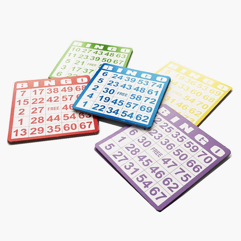 Yuanhe Bingo Paper Game Cards 50 Bingo Cards in Mixed Colors - BeesActive Australia
