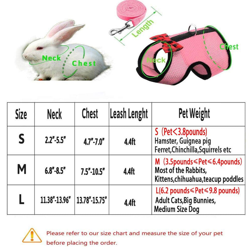 Multipurpose Rabbits Hamster Vest Harness with Leash Bunny Mesh Chest Strap Harnesses Ferret Guinea Pig Small Animals Pet Accessories Blue S - BeesActive Australia