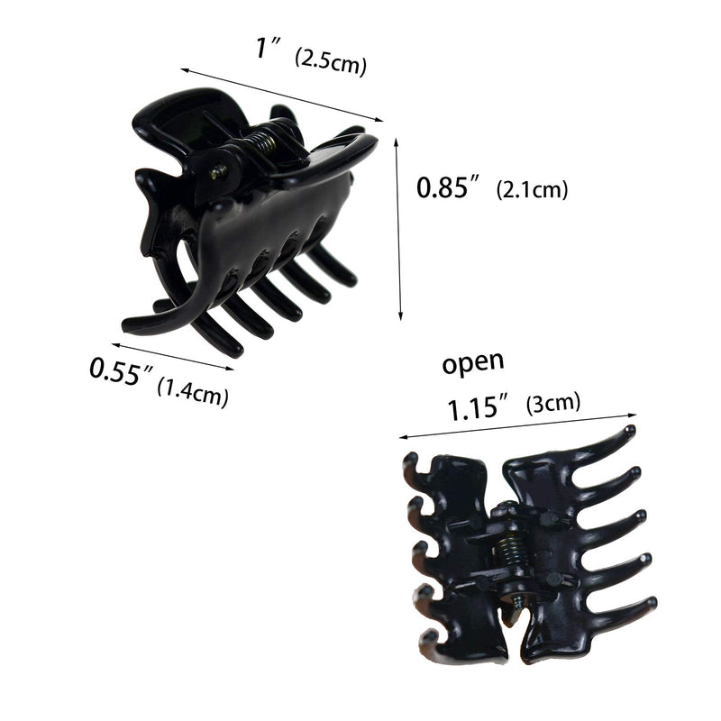 12 Pack Black Color Small Hair Clips Women Hair Claw Clips for Girls Thick Hair Styling Accessories - BeesActive Australia