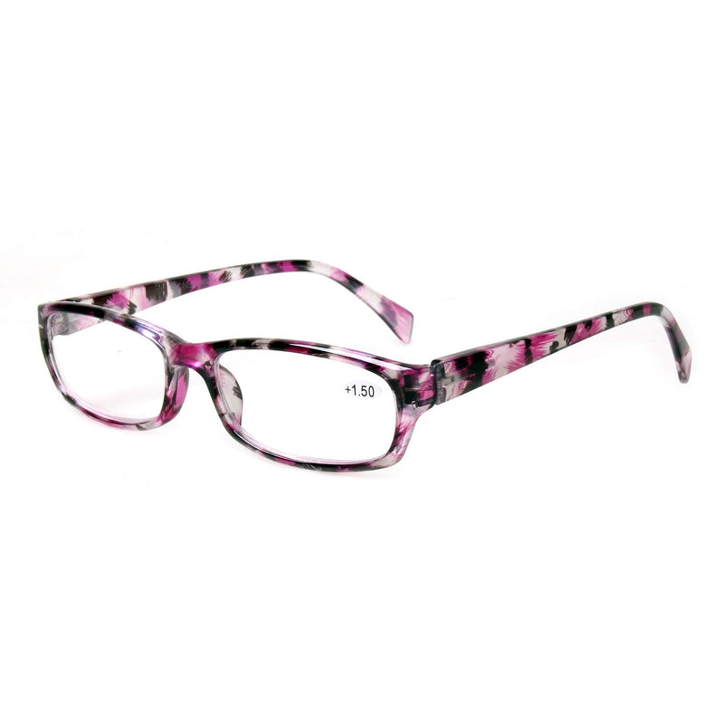 Kerecsen 5-Pack Reading Glasses Women Spring Hinge Pattern Design Glasses for Reading 5 Mix Color 2.5 x - BeesActive Australia
