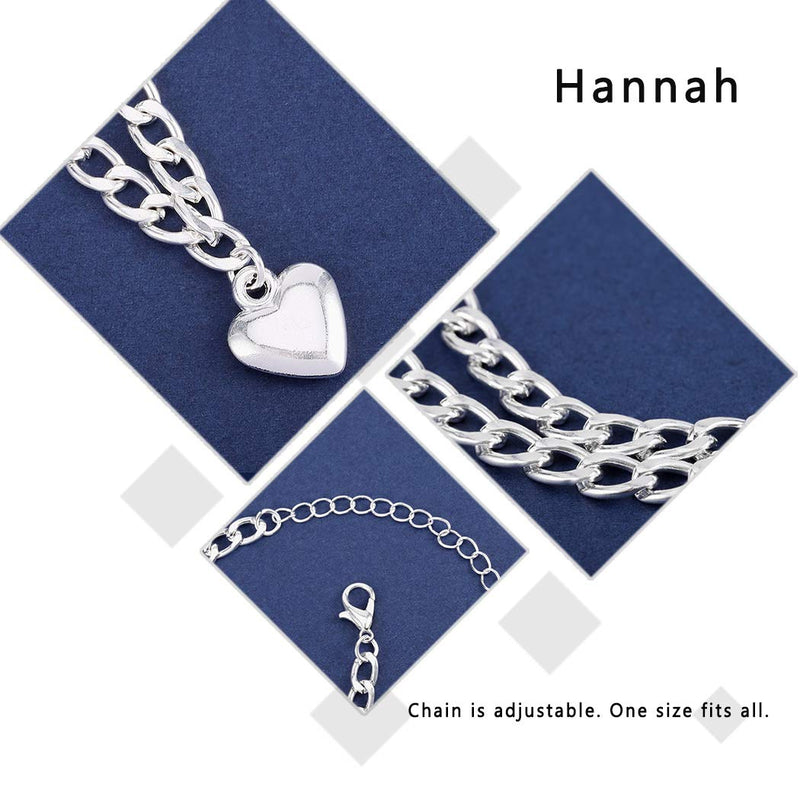 Hannah Boho Heart Necklaces Silver Short Pendant Choker Necklace Chain Jewelry for Women and Girls - BeesActive Australia