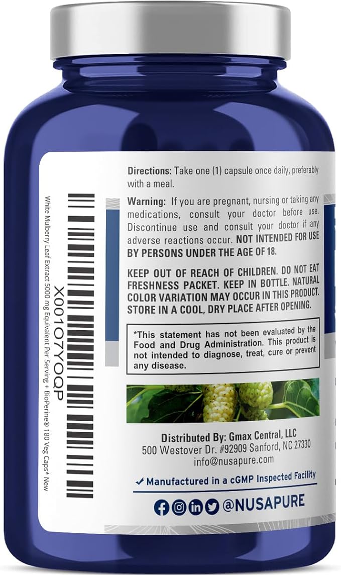 NusaPure White Mulberry Leaf Extract 2500mg 200 Tablets - BeesActive Australia