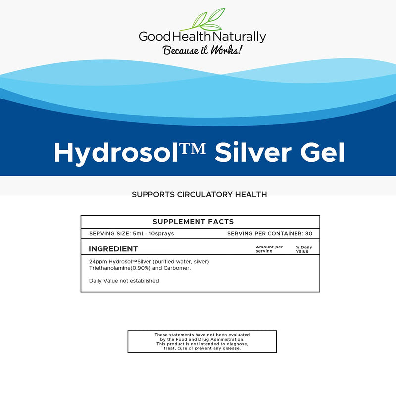 Hydrosol Silver Gel - Treatment for Skin Sores and Infections, Antibacterial Wash | 44 mL - Good Health Naturally - BeesActive Australia