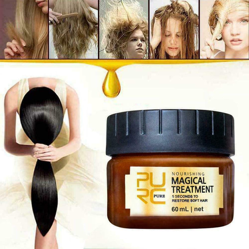 Glamza Pure Magical Hair Mask 60ml Keratin Argan Hair Treatment 5 Seconds Mask Root Repair Nourishing - BeesActive Australia
