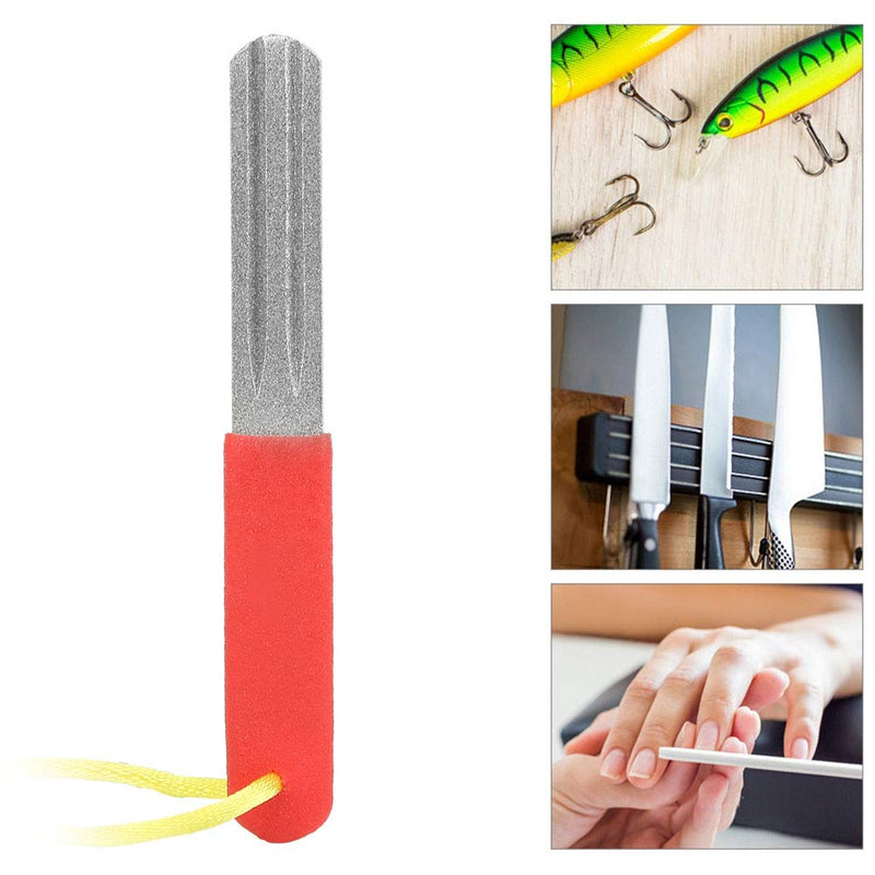 Fishing Hook Hone Sharpener, Fishhook Sharpening Whetstone Double Side 400/800 Grits Diamond Fish Hook Grinding File Sports Fishing Hook Hone and Sharpener - BeesActive Australia