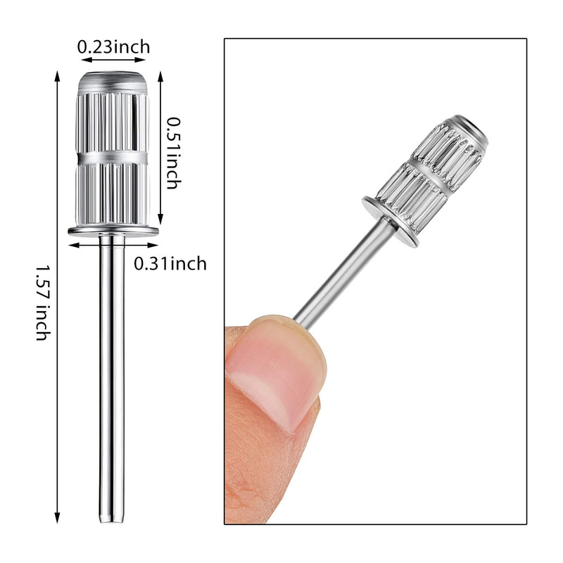 20 Pieces Replacement Nail Drill Heads Nail Drill Bits Sanding Band Shaft for Electric File Nail Sanders Manicure Pedicures（Sliver） Sliver - BeesActive Australia