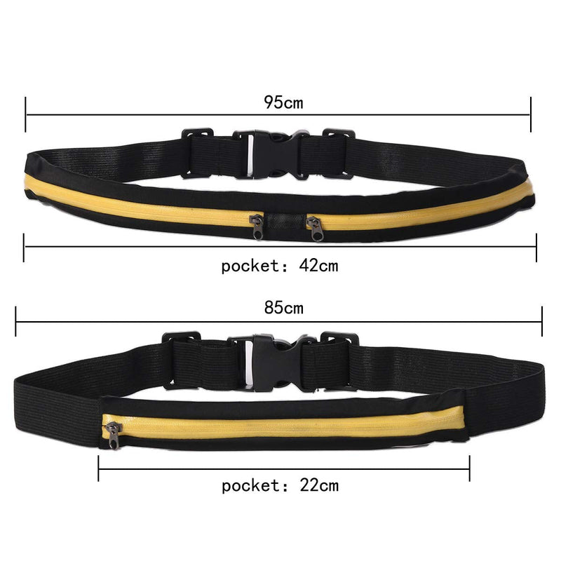 JieGuanG Running Belt, 2 Pcs Adjustable Waterproof Elastic Strap (Black) - BeesActive Australia