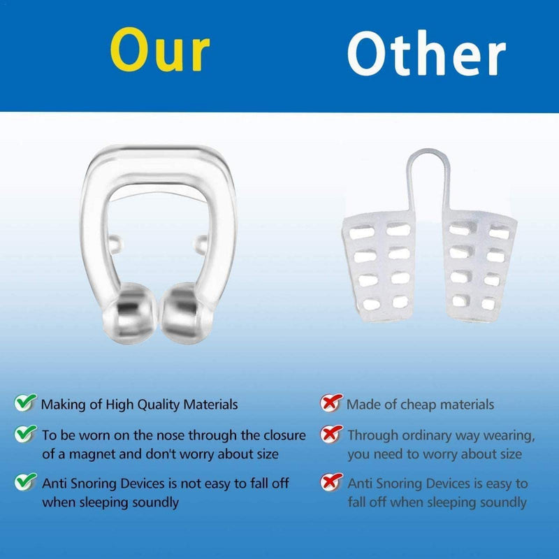 Snore Stopper, 4 Pieces Anti Snore Nose Clip Magnetic Nose Clip Against Snoring Nasal Spreader Made Of Soft Silicone,Health Sleeping Aid Equipment - BeesActive Australia