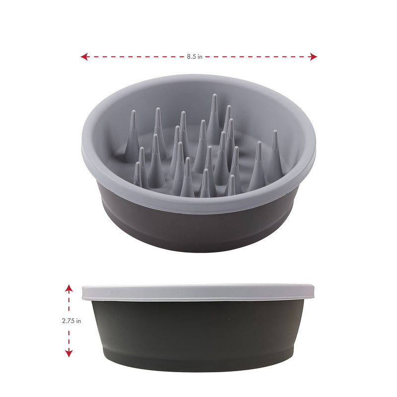 Dexas Slow Feeder Dog Bowl for Healthier Digestion, Teeth and Gums Gray 6 Cup Silicone Slow Feeder - BeesActive Australia