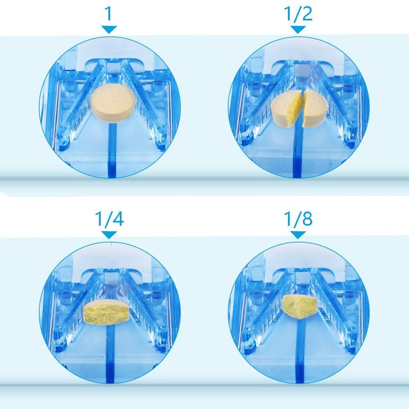 Pill Cutter, Opret Pill Splitter with Blade for Small Pills Large Pills Cut in Half Quarter for Tablet Vitamin Medicine Blue - BeesActive Australia