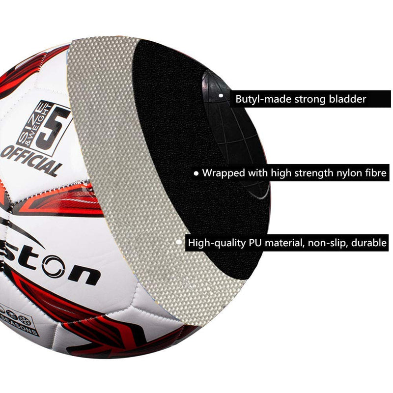 Senston Soccer Ball Size 4,5 with Pump - Official Match Football Adults and Junior Kids Soccer Ball red Size 5 - BeesActive Australia