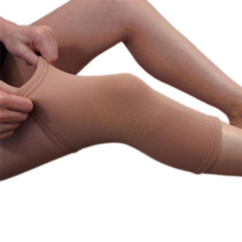 Medical Grade Elastic Compression Knee Support Beige Tubular Sleeve - XXL = 46-50cm - BeesActive Australia