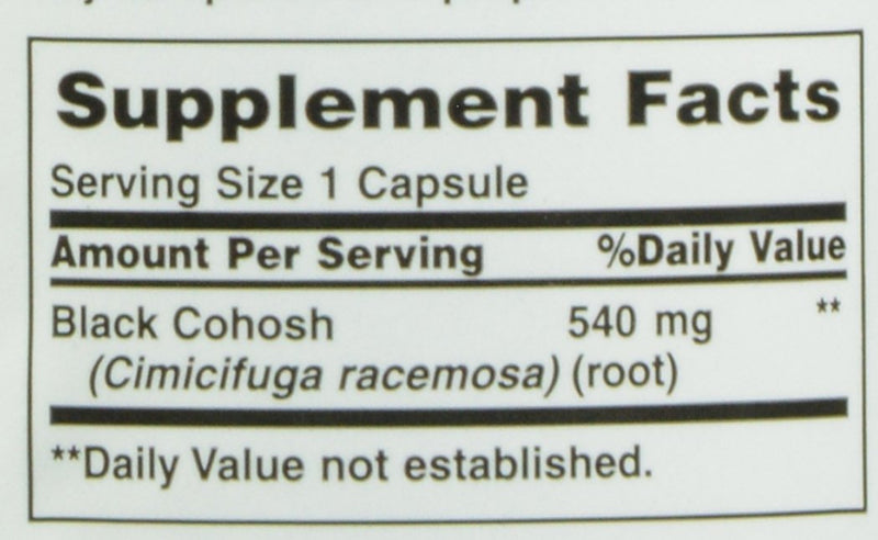 Nature's Bounty Black Cohosh Root Pills and Herbal Health Supplement, Natural Menopausal Support, 540 mg, 100 Capsules - BeesActive Australia