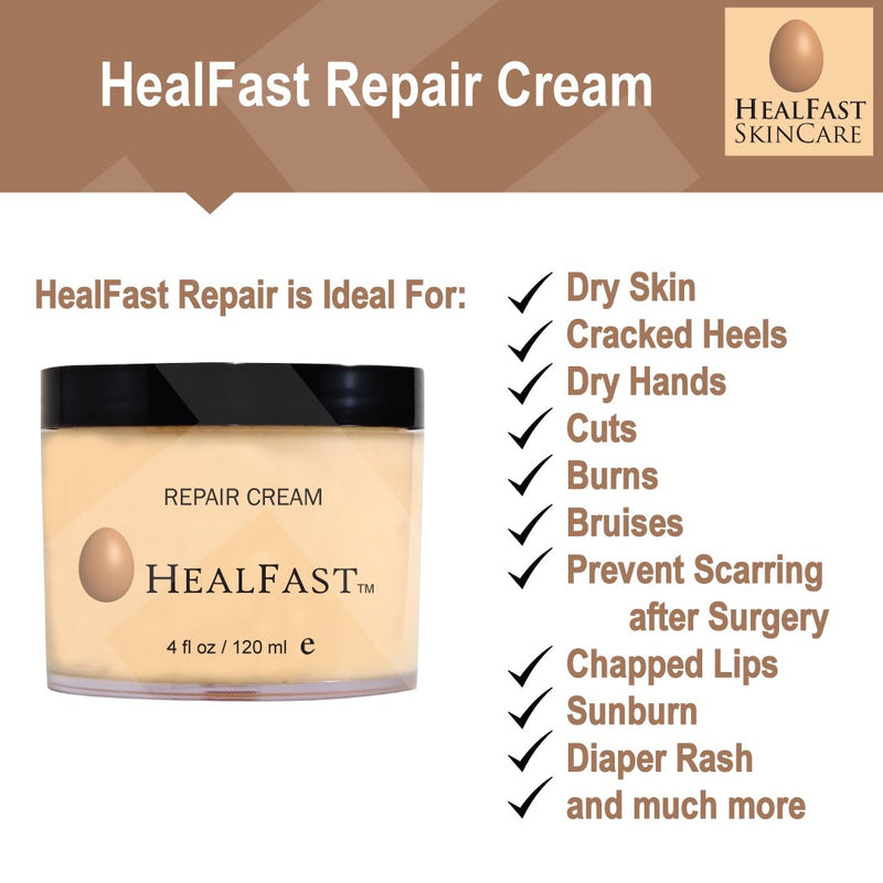 HealFast Skin Repair Cream | Deep Moisturizing Lotion for Dry Itchy & Sensitive Skin - Fights Rashes, Dryness, Stretch Marks, Sunburn, Bed Sores and Everything in Between - Ovasome Technology – 4 Oz - BeesActive Australia