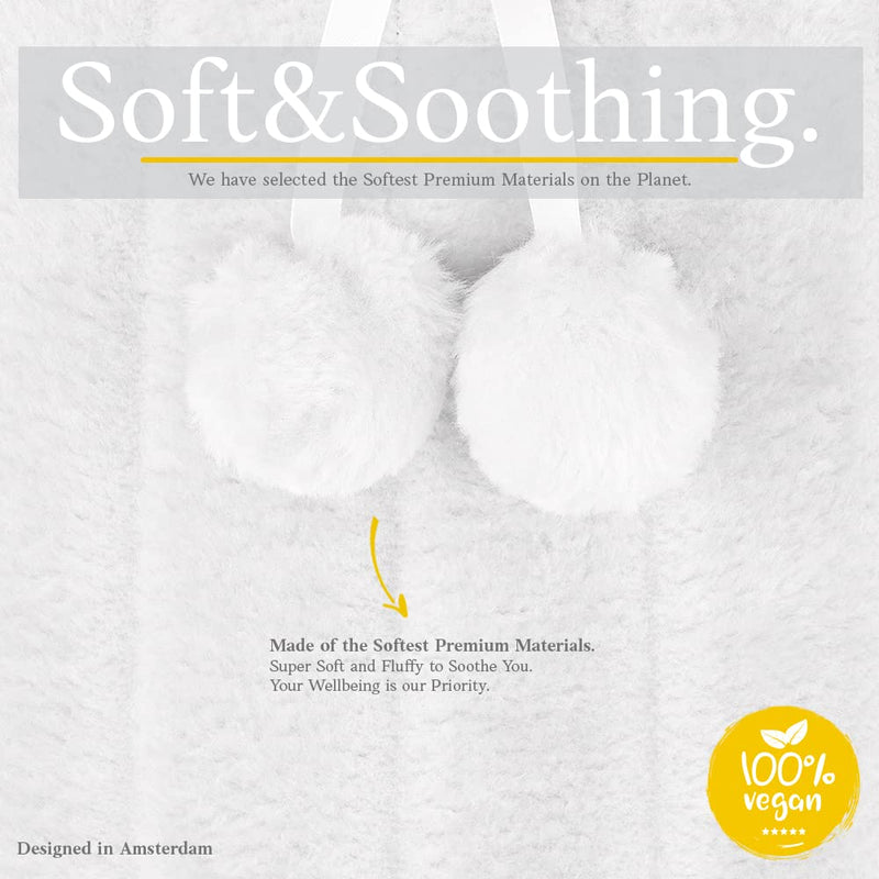 Hot Water Bottle with Soft Cover - Premium Fluffy Faux Fur Cover - 1.8l Large Capacity - Hot Water Bag for Period Pain, Neck and Shoulders, Back, Warm Feet & Cosy Nights - Great Gift for Women - White - BeesActive Australia