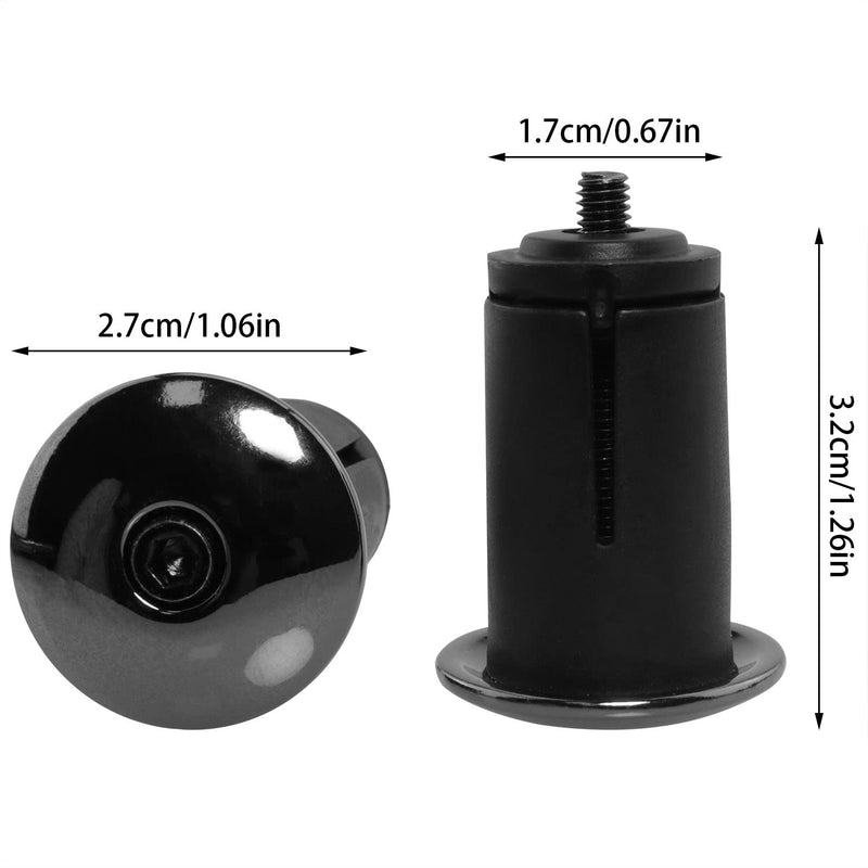 LUORNG 1Pairs Aluminum Alloy Bike Handlebar Bar End Plugs, Road Bicycle Grip, Expanding Adjustable Locking Caps for Mountain Bikes, Handlebars, Electroplating Black - BeesActive Australia