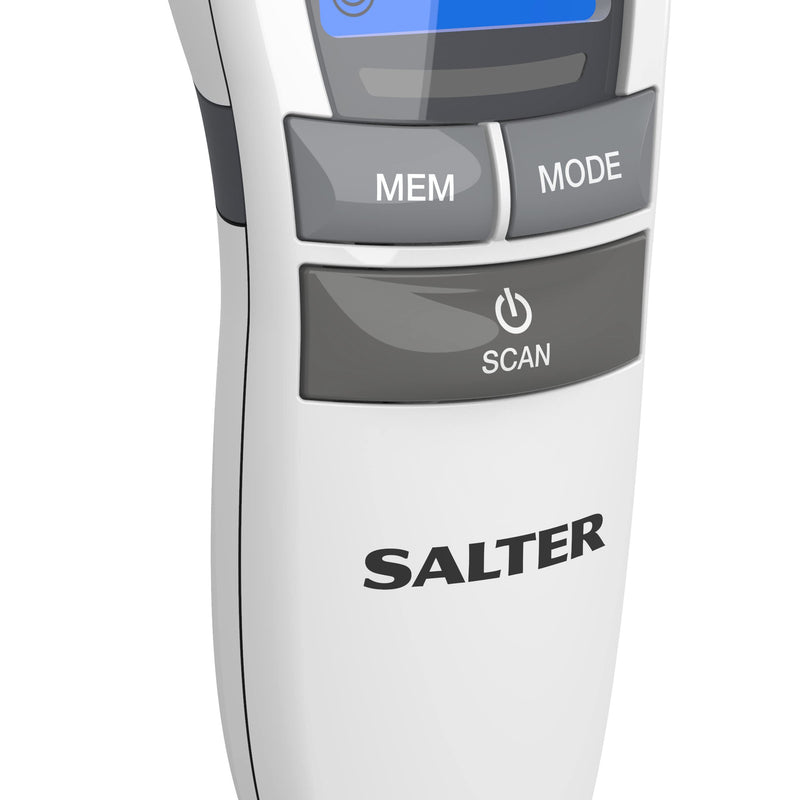 Salter TE-250-EU No Touch Infrared Thermometer, Forehead Mode, Objects and Liquids, Night Mode, Fever Alarm, 30 Memory Recall, One Second Reading, Backlit Display, For Babies/Adults, Instant/Accurate No Touch Thermometer - BeesActive Australia
