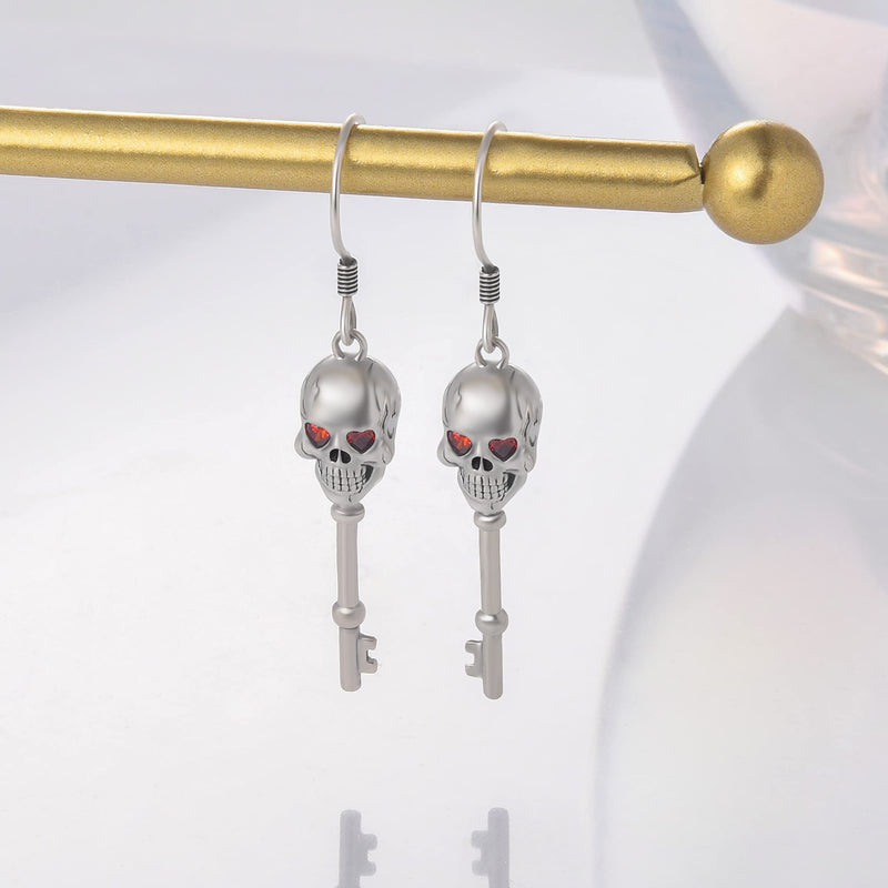 LINGBG JEWELRY Witch Broom Earrings 925 Sterling Silver Cross Earrings Infinity Earrings Skull Key Earrings for Women Chakra Earrings Feather Earrings Jewelry Gifts for Girls Friends 9# Earrings - BeesActive Australia