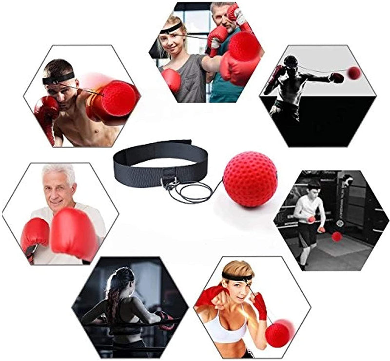 MIZOMOR 6Pcs Boxing Training Ball Reaction Ball Boxing Ball Reflex Headband Punching Ball for Agility, Reaction, Punching Speed, Fight Skill and Hand Eye Coordination Training - BeesActive Australia